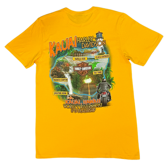 Hanalei Map Tee - Gold