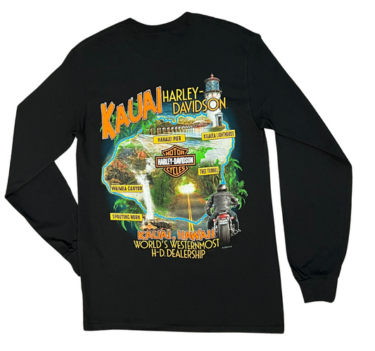 Hanalei Map Long Sleeve - Black