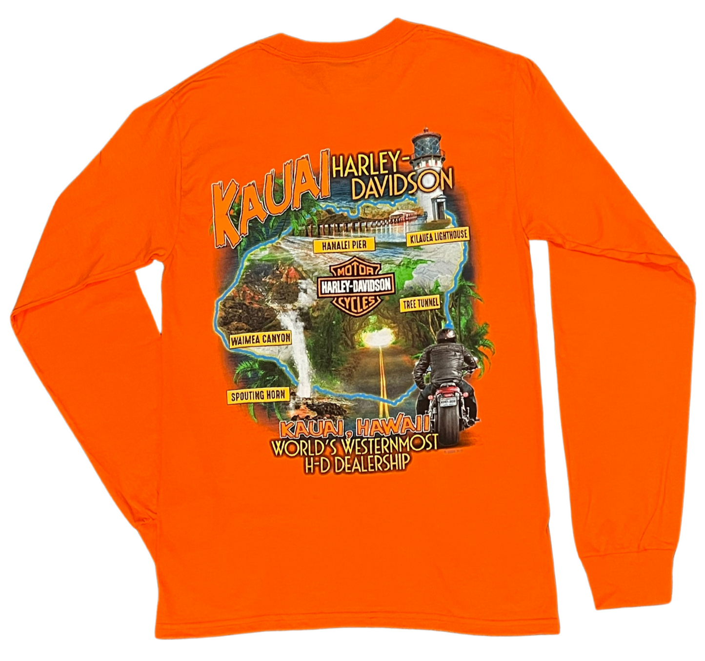 Hanalei Map Long Sleeve - Orange